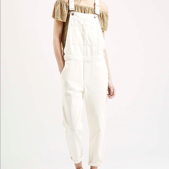 topshop cream jumpsuit